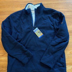 NWT Orvis fleece-lined quarter zip pullover.